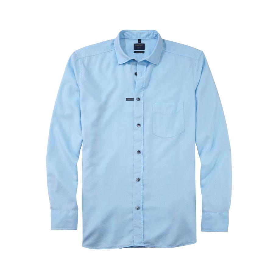 OLYMP Casual Overhemd ozon, Effen Blauw