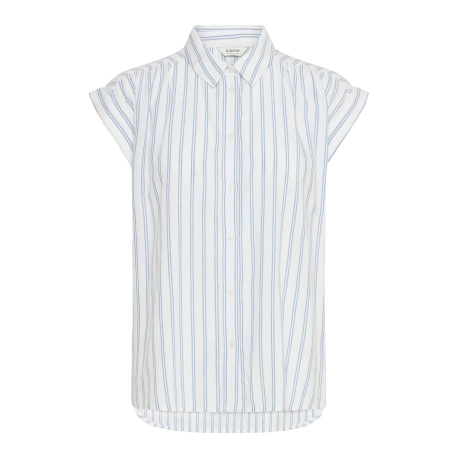 b.young b.young Blouse Frigg lichtblauw / wit -