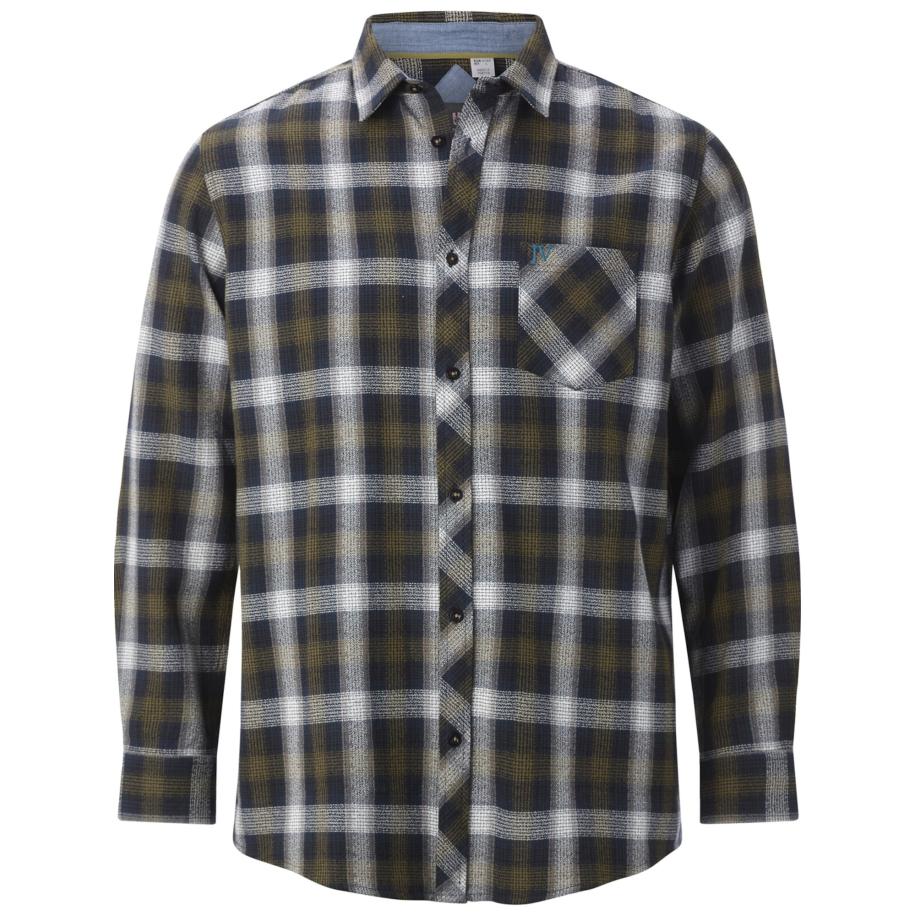 jan vanderstorm Jan Vanderstorm Overhemd Olafgard donkerblauw / olijfgroen / wit -