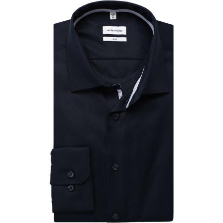 Seidensticker Overhemd donkerblauw, Effen