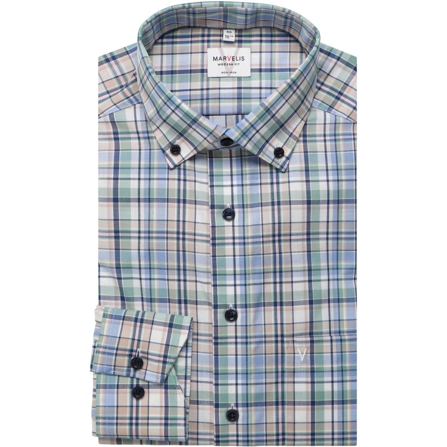 Marvelis Overhemd groen, Ruit Groen