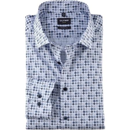OLYMP Luxor Overhemd blauw, Bedrukt