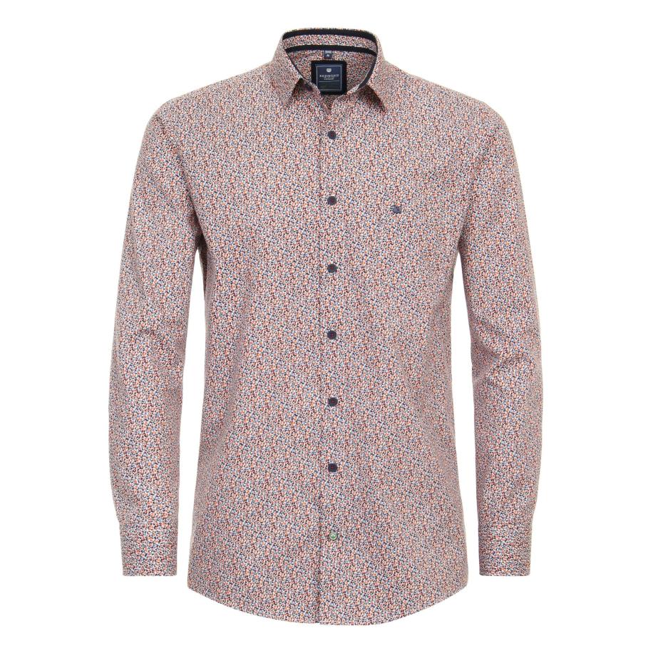 Redmond Casual Overhemd rood, Bedrukt Rood