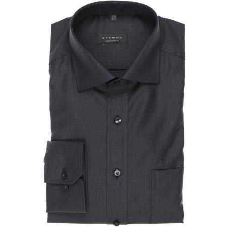 ETERNA Overhemd antraciet, Gestructureerd