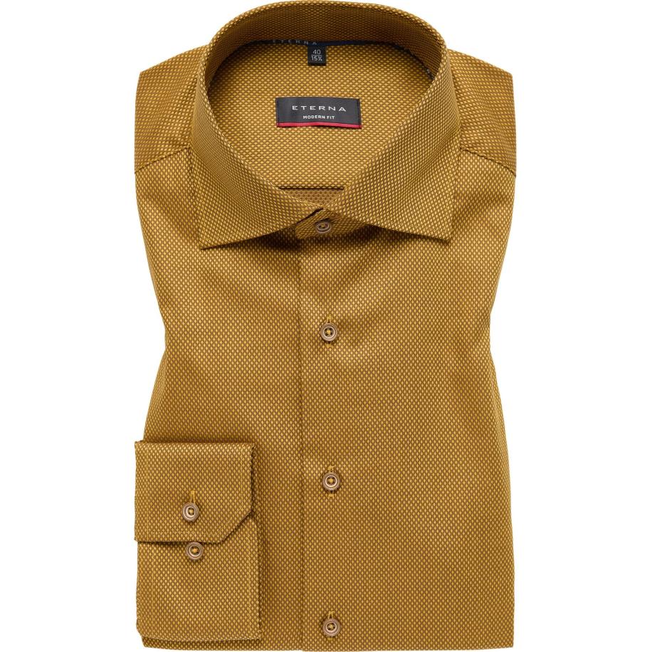 ETERNA Overhemd geel, Gestructureerd Multicolor