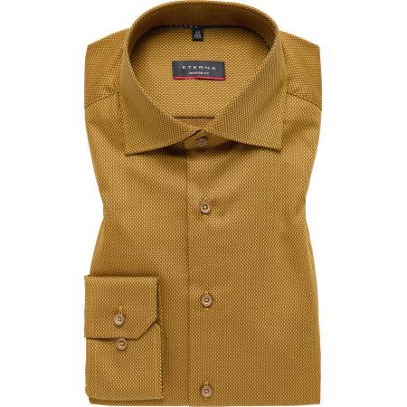 ETERNA Overhemd geel, Gestructureerd