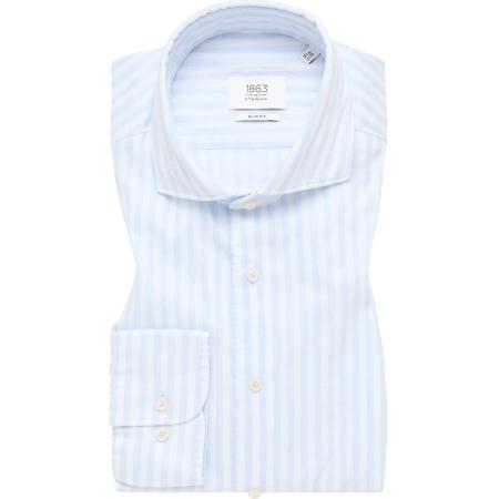 ETERNA 1863 Linnen Overhemd hemelsblauw, Gestreept