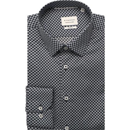 ETERNA Overhemd marine, Bedrukt