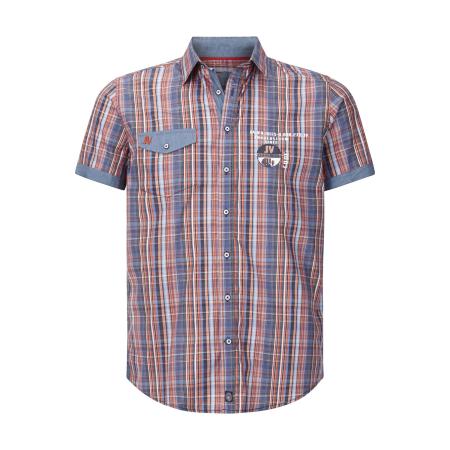 Jan Vanderstorm Overhemd Korte mouw blauw