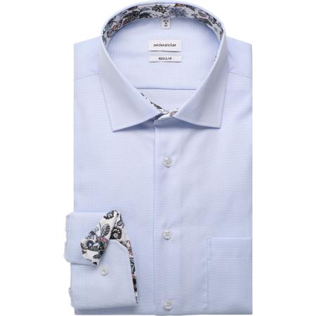 Seidensticker Overhemd lichtblauw, Gestructureerd