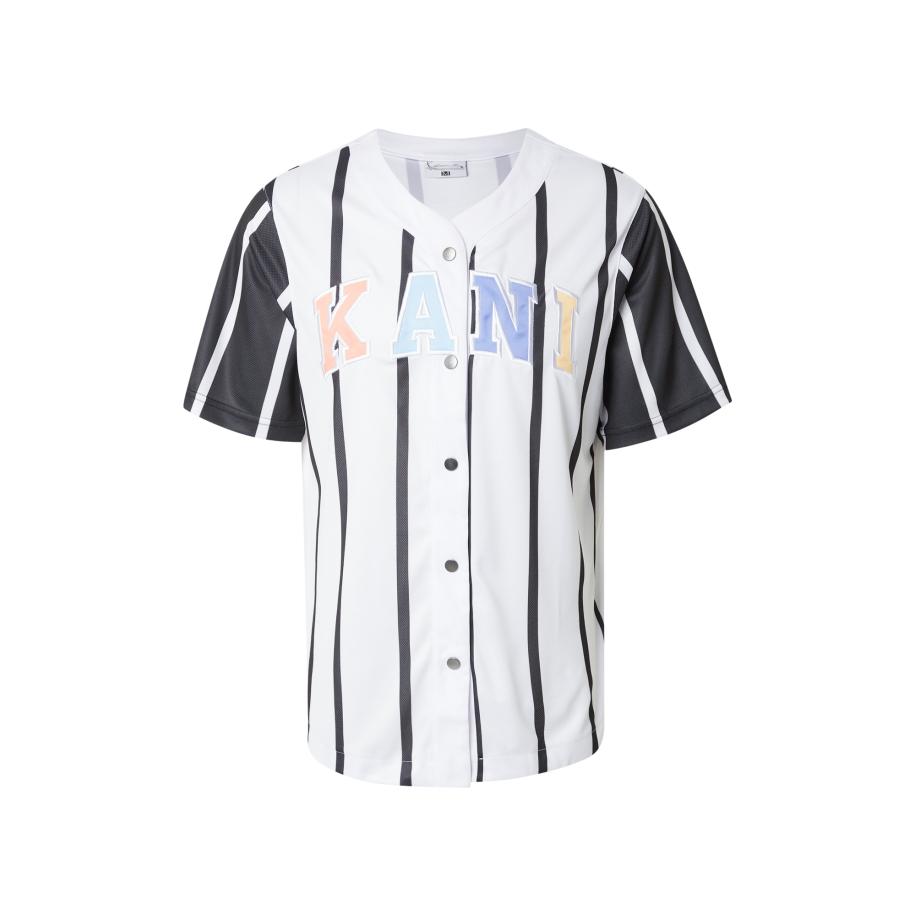 Karl Kani Karl Kani Overhemd Serif lichtblauw / pasteloranje / zwart / wit -