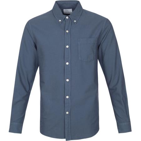 Colorful Standard Overhemd Petrol Blauw