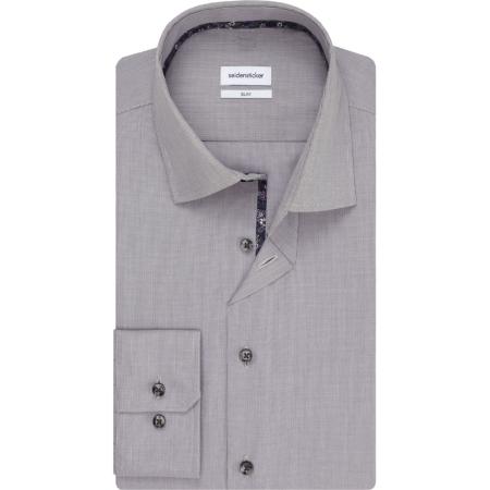 Seidensticker Overhemd grijs, Effen