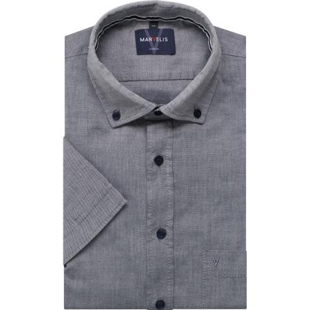 Marvelis Casual Overhemd Korte mouw marine