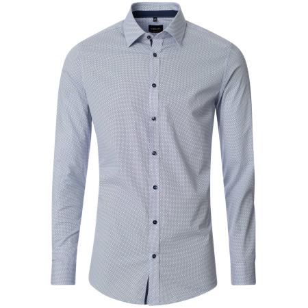 Venti Overhemd blauw, Bedrukt