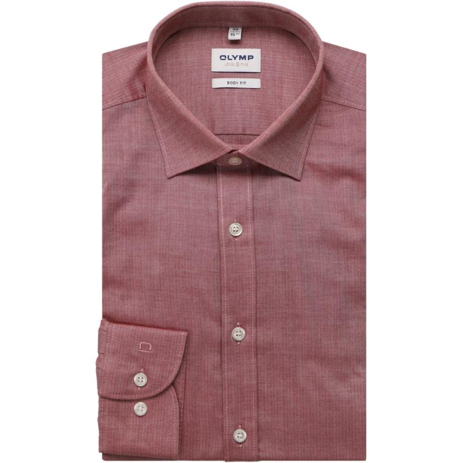OLYMP Level Five Overhemd rood, Effen Rood