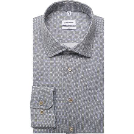 Seidensticker Overhemd zand, Bedrukt