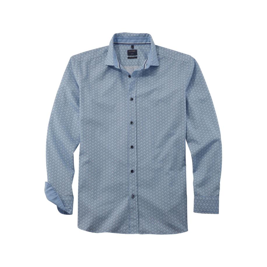 OLYMP Casual Overhemd blauw, Bedrukt Blauw