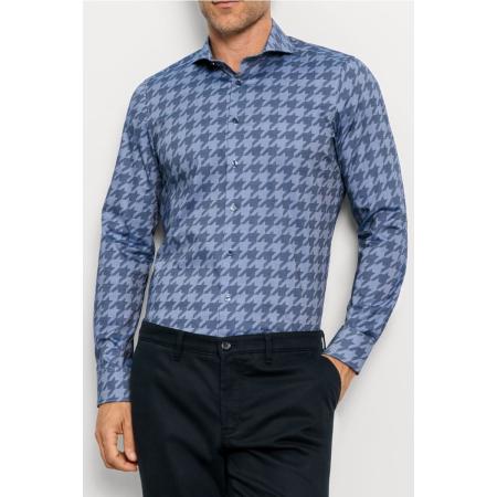 OLYMP Level Five Overhemd marine, Bedrukt