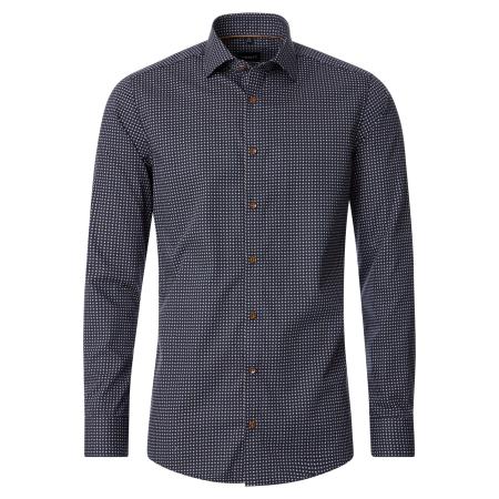 Venti Overhemd blauw, Bedrukt