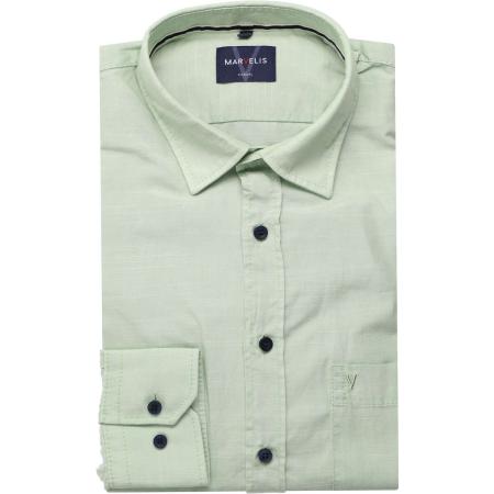 Marvelis Casual Overhemd lichtgroen, Effen