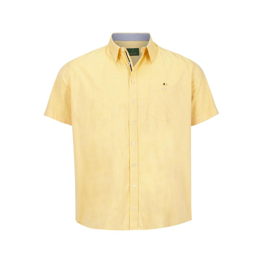 Charles Colby Overhemd Korte mouw geel Geel