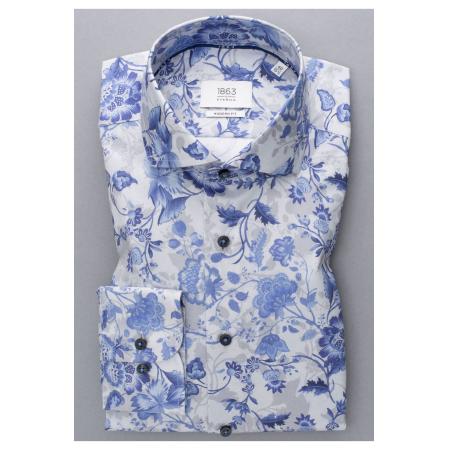 ETERNA 1863 Overhemd donkerblauw, Bedrukt