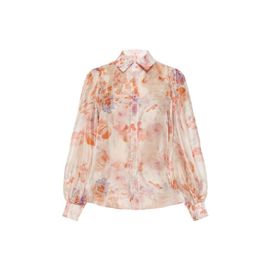 FELIPA FELIPA Blouse Fashion Look donkerlila / abrikoos / donkeroranje / rosa -