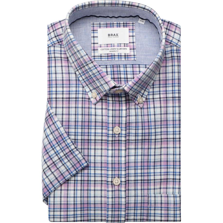 Brax Overhemd Korte mouw mauve Bruin