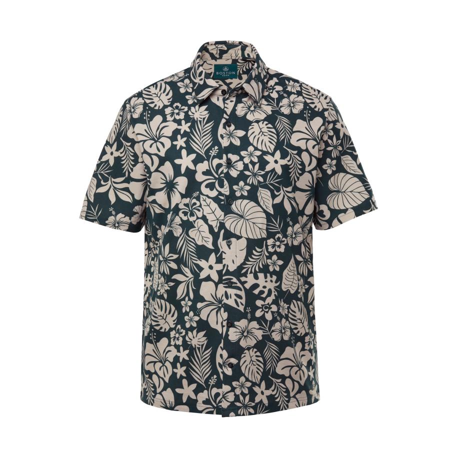 Boston Park Boston Park Overhemd lichtbeige / smaragd -