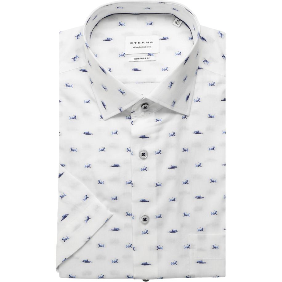 ETERNA Overhemd Korte mouw blauw Blauw