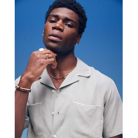 Abercrombie & Fitch - Overhemd met korte mouwen in saliegroen