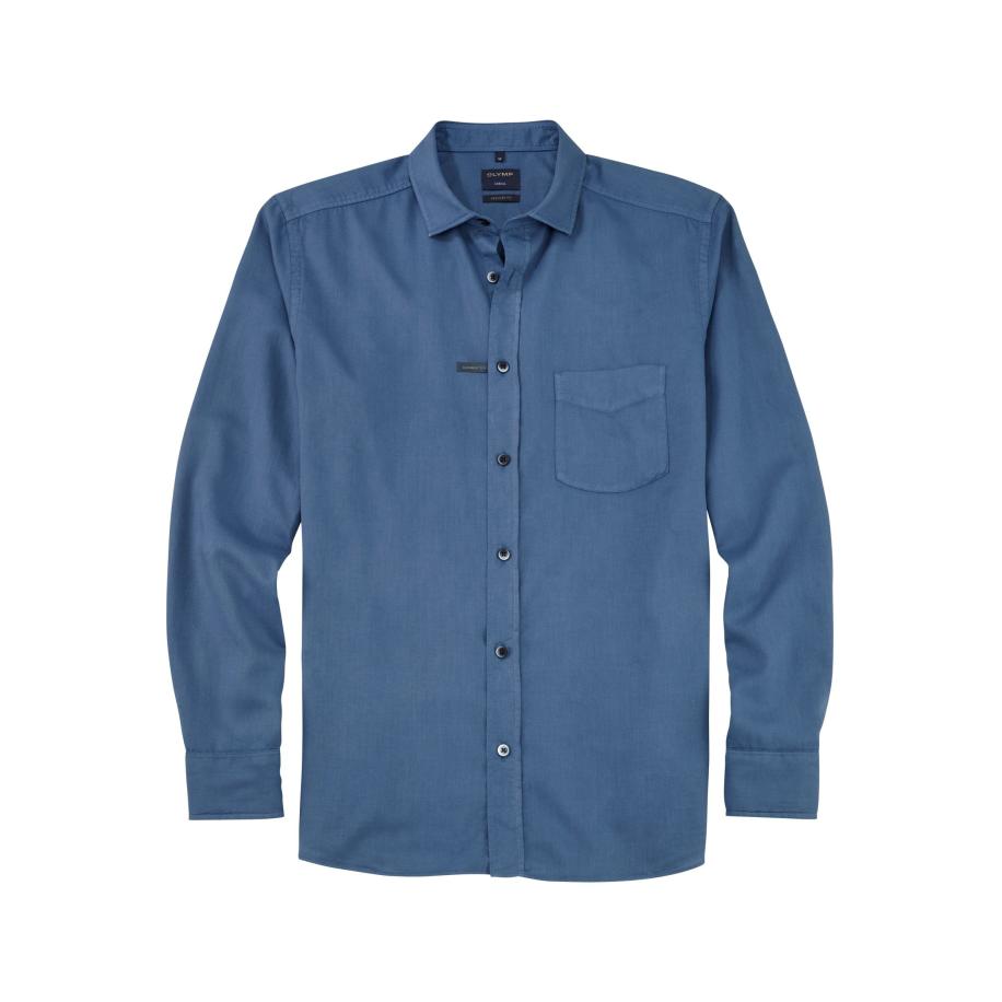OLYMP Casual Overhemd blauw, Effen Blauw
