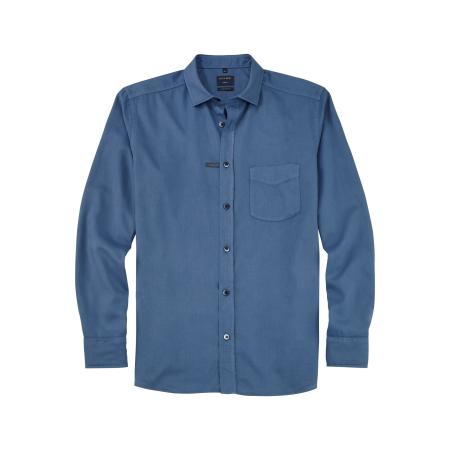 OLYMP Casual Overhemd blauw, Effen