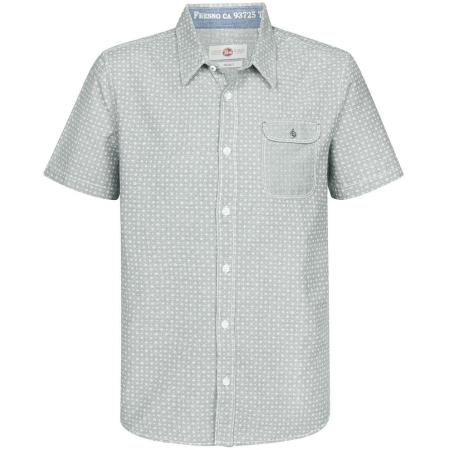 Petrol Short Sleeve Overhemd Print Groen