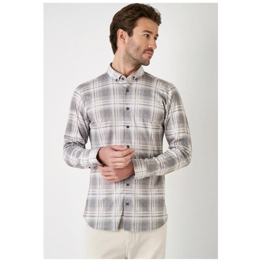 Desoto DESOTO Overhemd bruin / antraciet / wit -