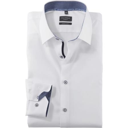 OLYMP No. Six Overhemd wit, Effen