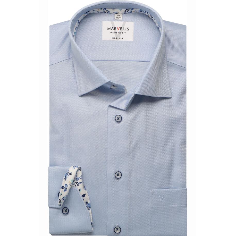 Marvelis Overhemd ML6 (vanaf 68 CM) blauw Blauw
