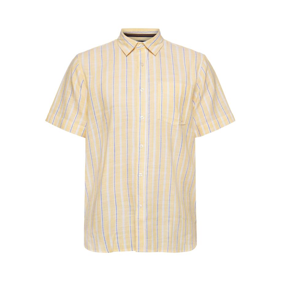 Signal Overhemd Hunk blauw / pasteelgeel / lichtgrijs / wit Geel