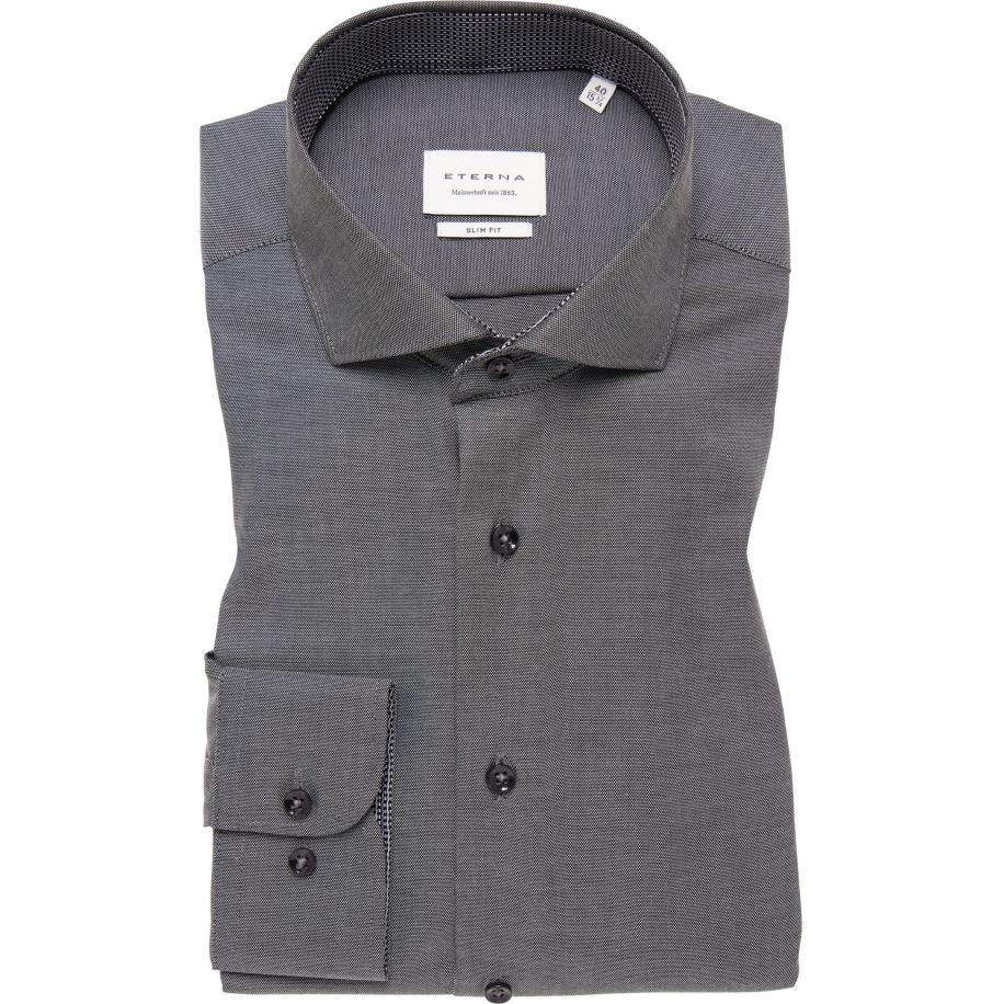 ETERNA Overhemd antraciet, Effen Grijs