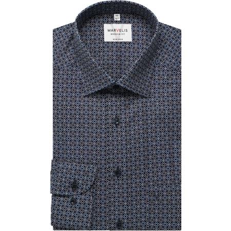 Marvelis Overhemd blauw/bruin, Motief