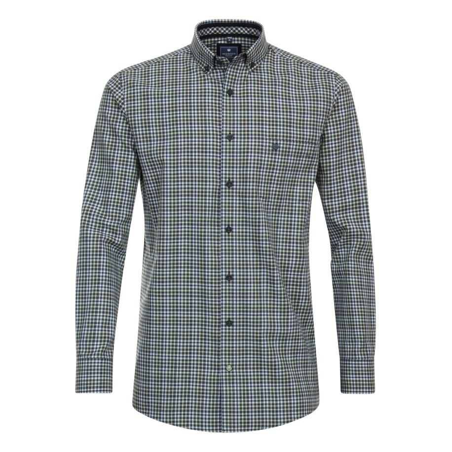 Redmond Casual Overhemd groen, Ruit Groen