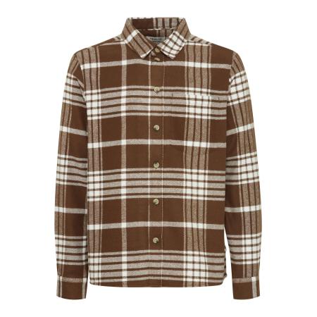 Solid !Solid Overhemd Nab donkerbruin / offwhite