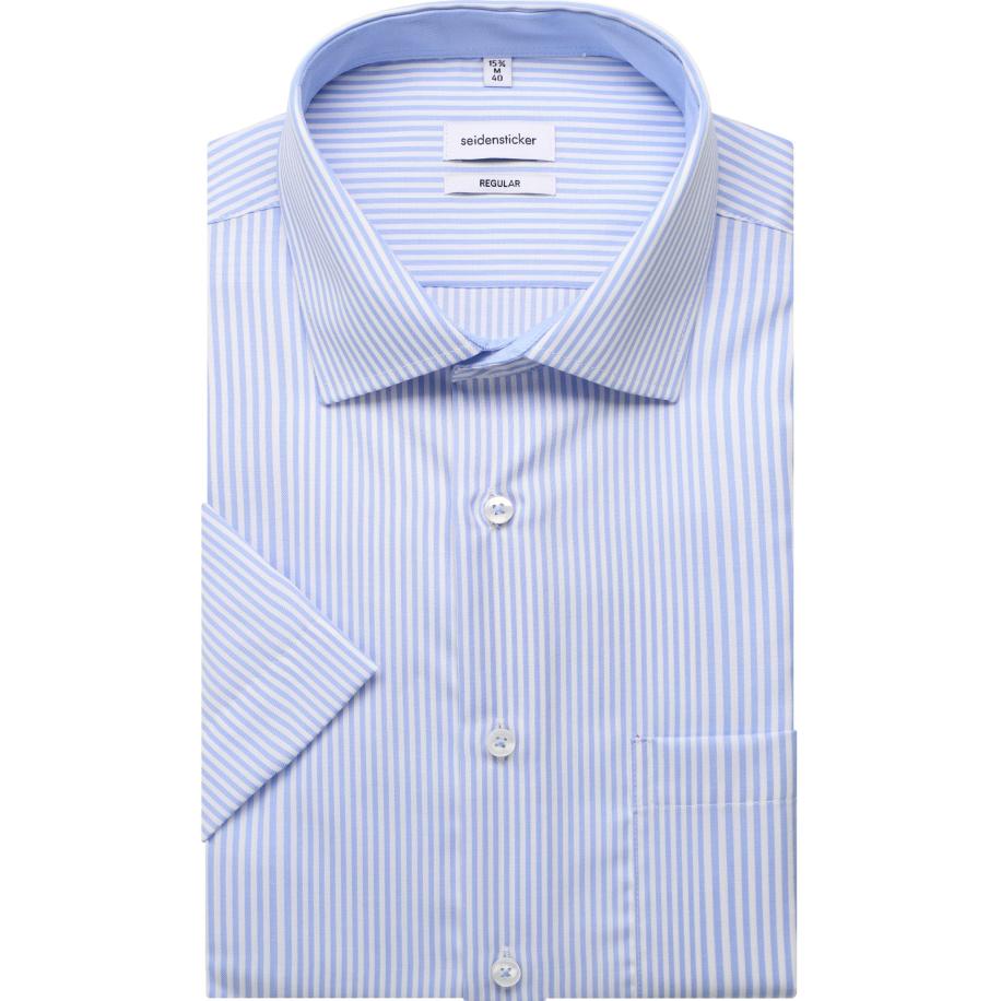 Seidensticker Overhemd Korte mouw lichtblauw Blauw