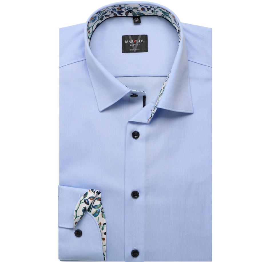 Marvelis Overhemd blauw, Effen Blauw