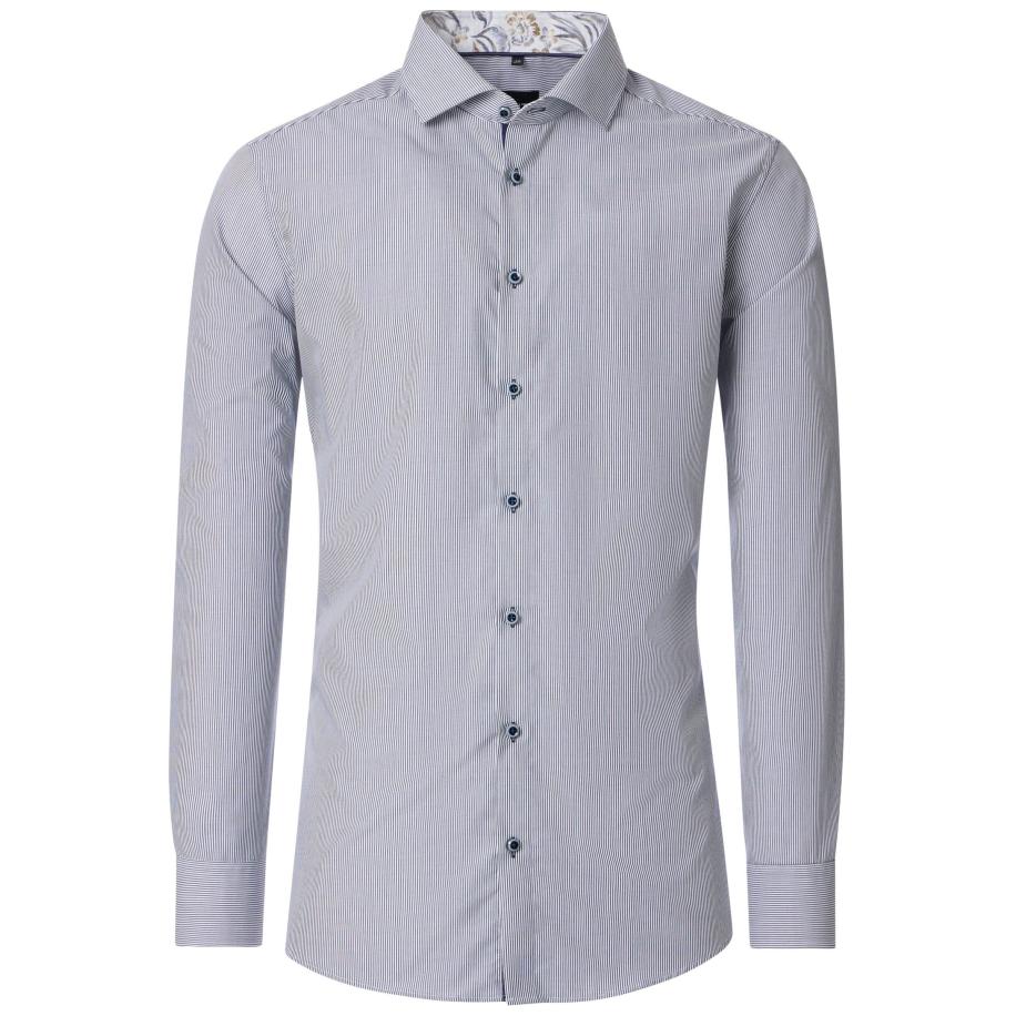 Venti Overhemd blauw, Gestreept Blauw