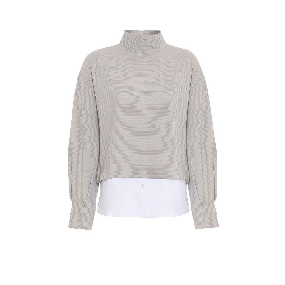 Anou Anou Anou Anou Blouse grijs / wit -