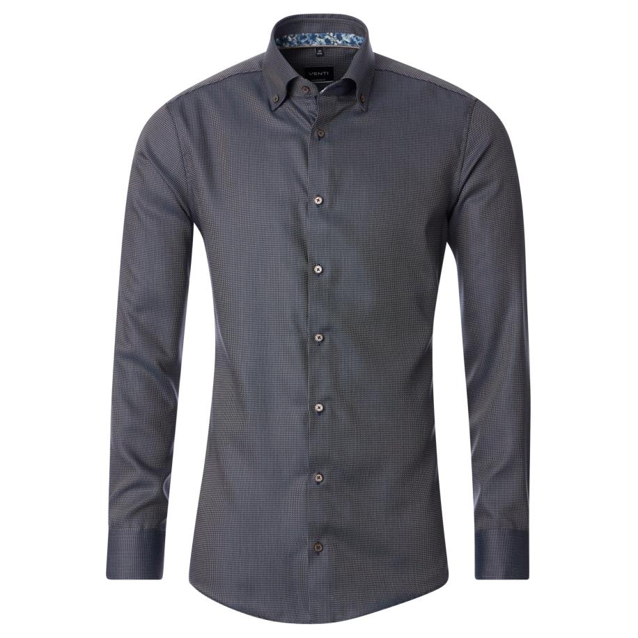 Venti Overhemd bruin, Faux-uni Bruin