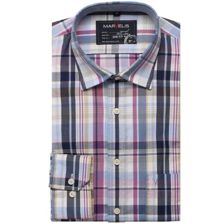Marvelis Casual Overhemd fuchsia, Ruit