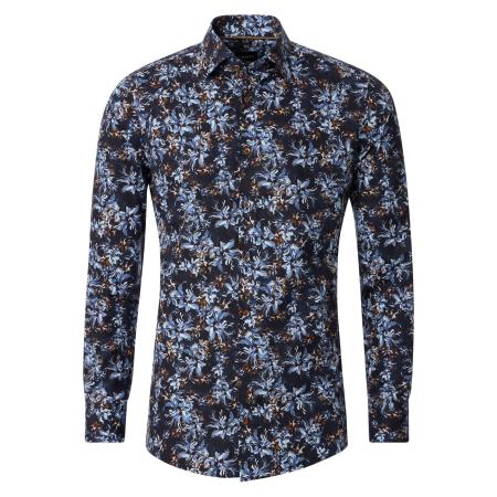 Venti Overhemd blauw, Bedrukt